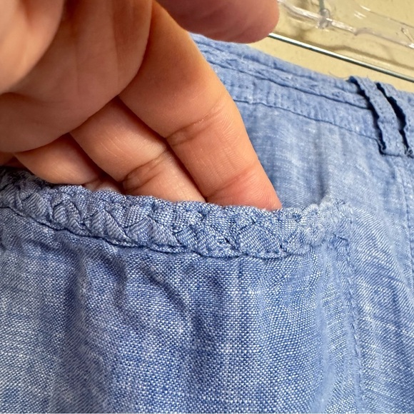 INC International Concepts Linen Pants Size 8 Blue Straight Leg - Picture 6 of 15